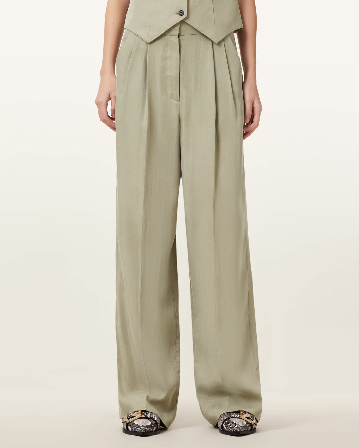 Averie Tencel Wide Leg Trousers SAGE GREEN