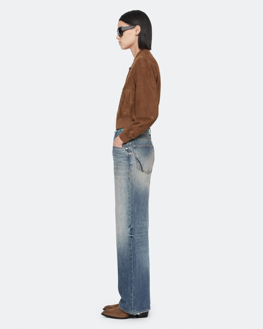 Orten Suede Bomber Jacket COGNAC BROWN