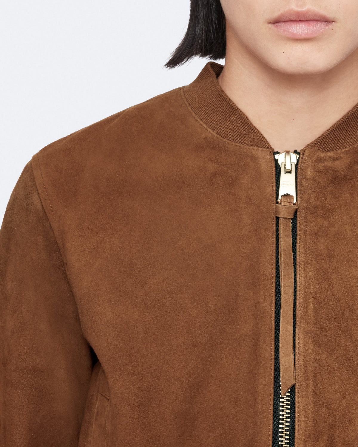 Orten Suede Bomber Jacket COGNAC BROWN