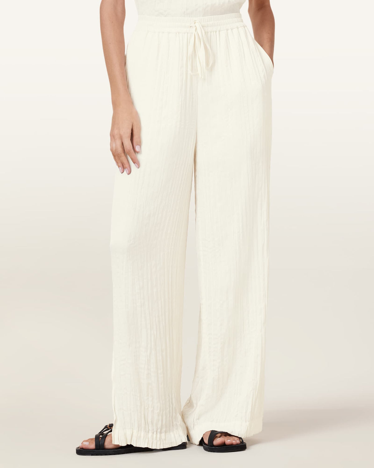 Caramin Crinkle Trousers GARDENIA CREAM