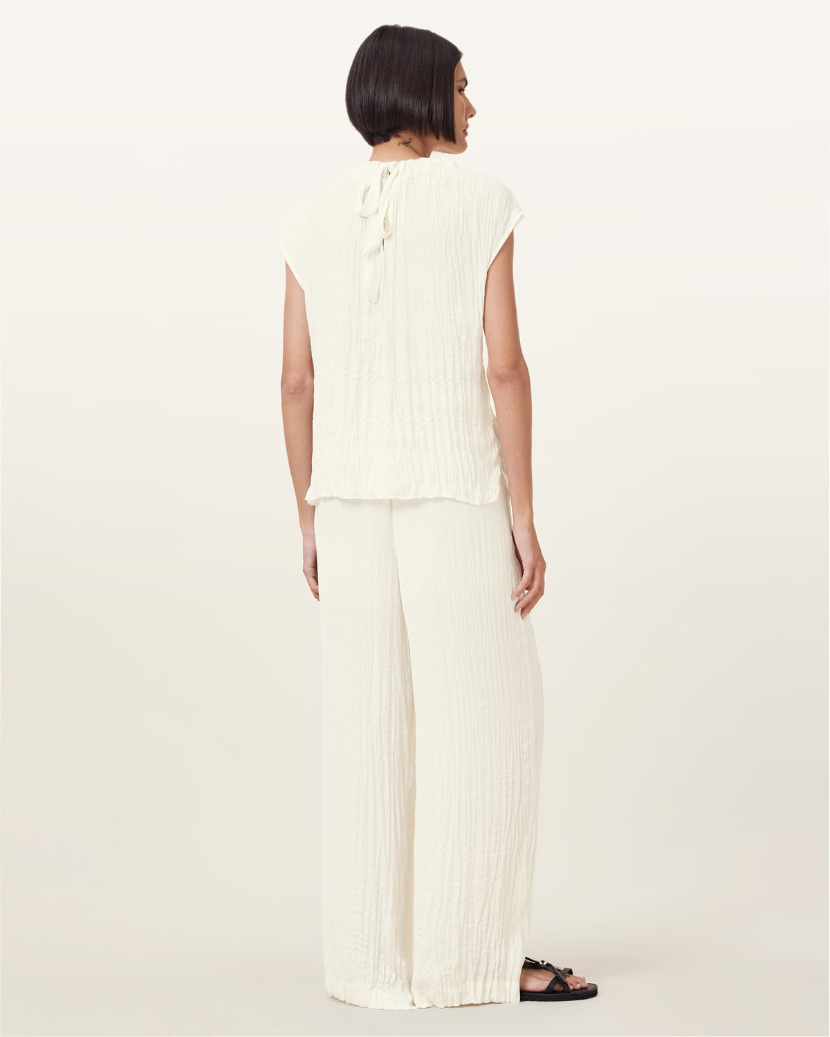 Caramin Crinkle Trousers GARDENIA CREAM