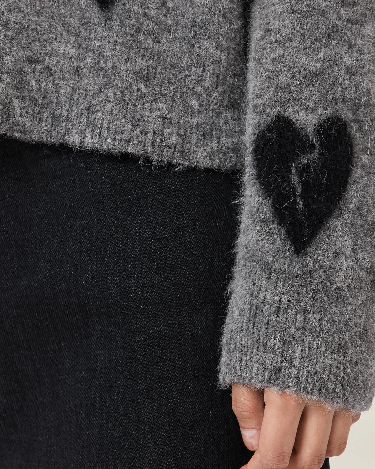 Amora Jacquard Brushed Cardigan Grey/Black