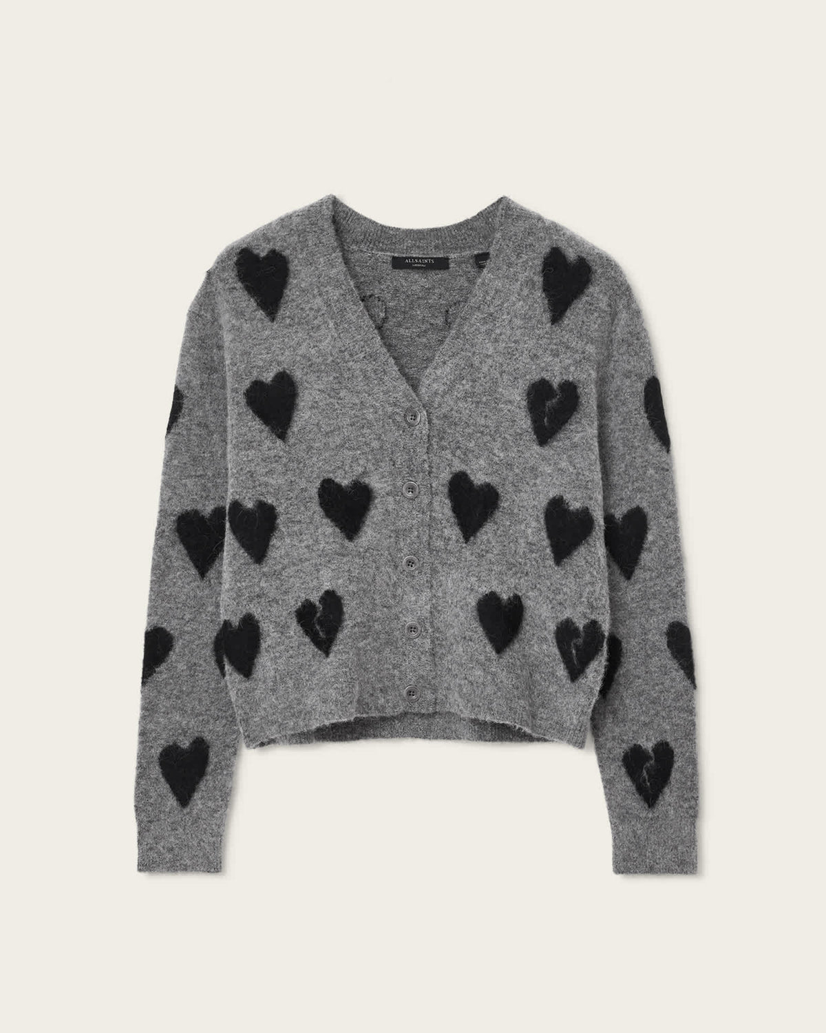 Amora Jacquard Brushed Cardigan Grey/Black