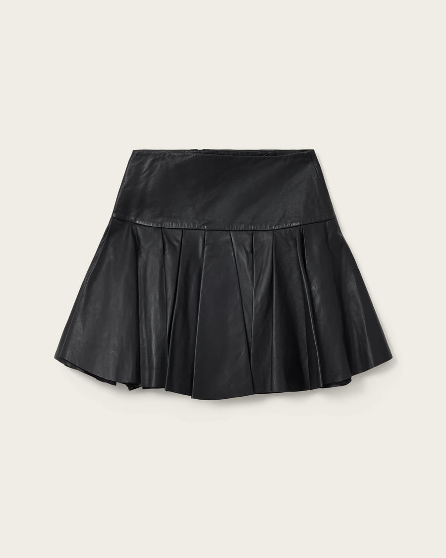 Irina Leather Mini Skirt Black