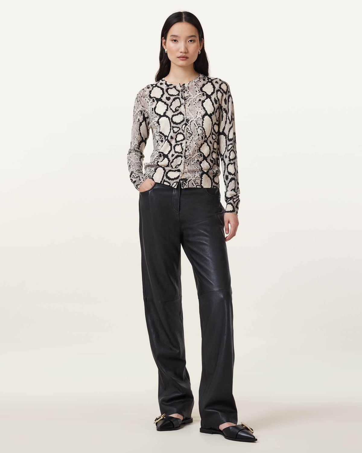Anouk Slim Fit Merino Wool Cardigan FLOW ECRU WHITE