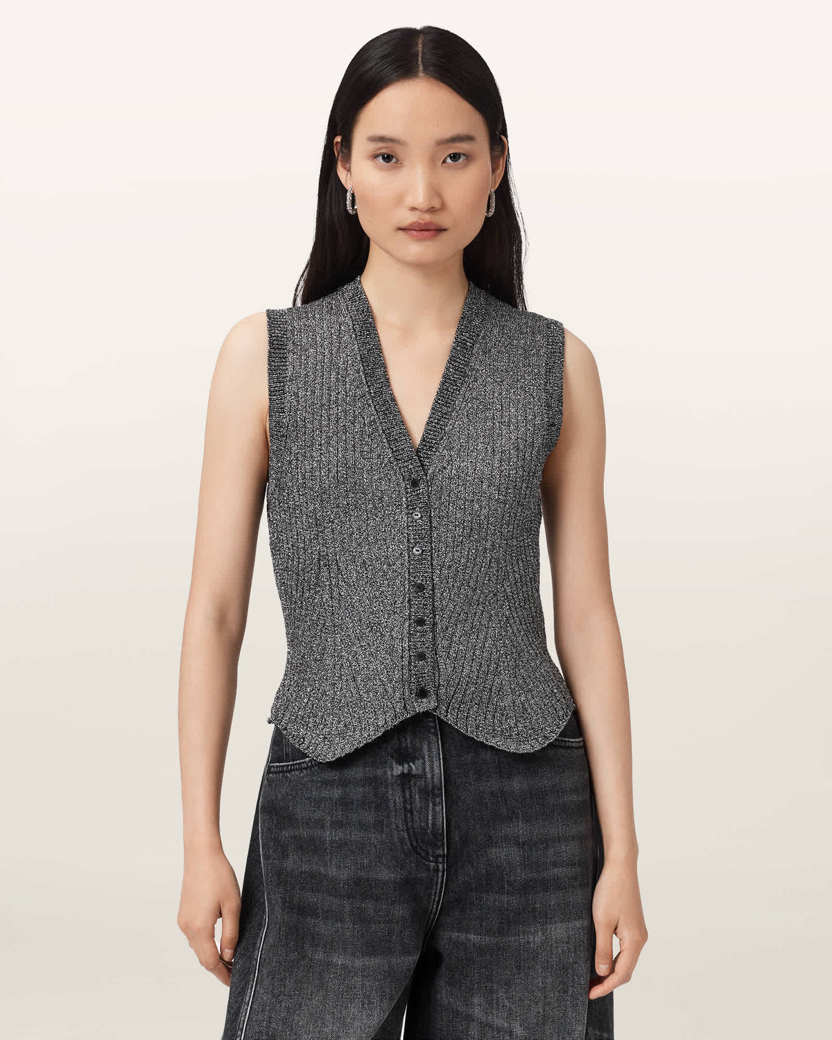 Cruz Shine Slim Fit Wasitcoat Metallic Silver