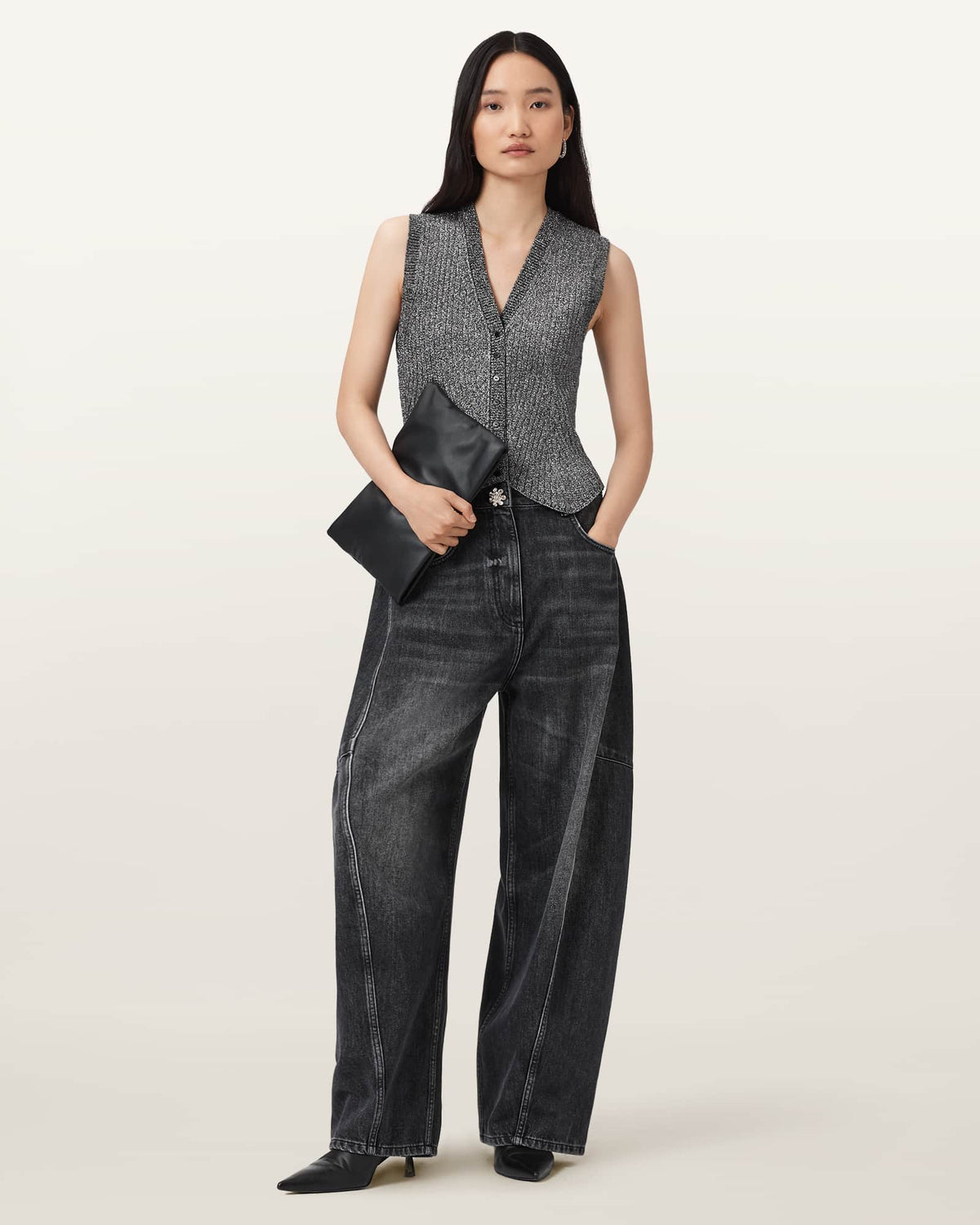 Cruz Shine Slim Fit Wasitcoat Metallic Silver