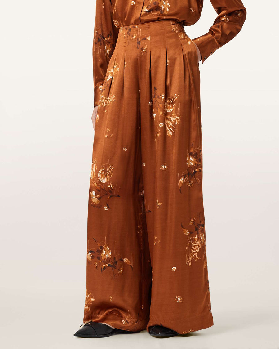 Venna Wide Leg Trousers ANIA RUST BROWN