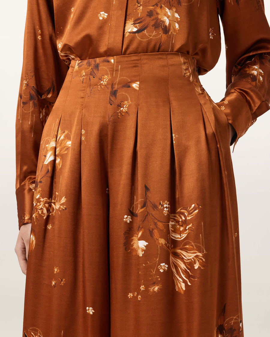 Venna Wide Leg Trousers ANIA RUST BROWN