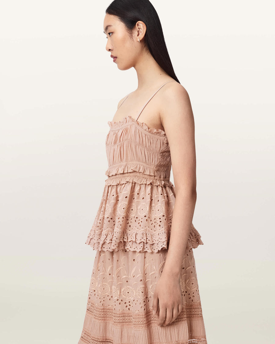 Camille Embroidered Lace Top PLASTER PINK
