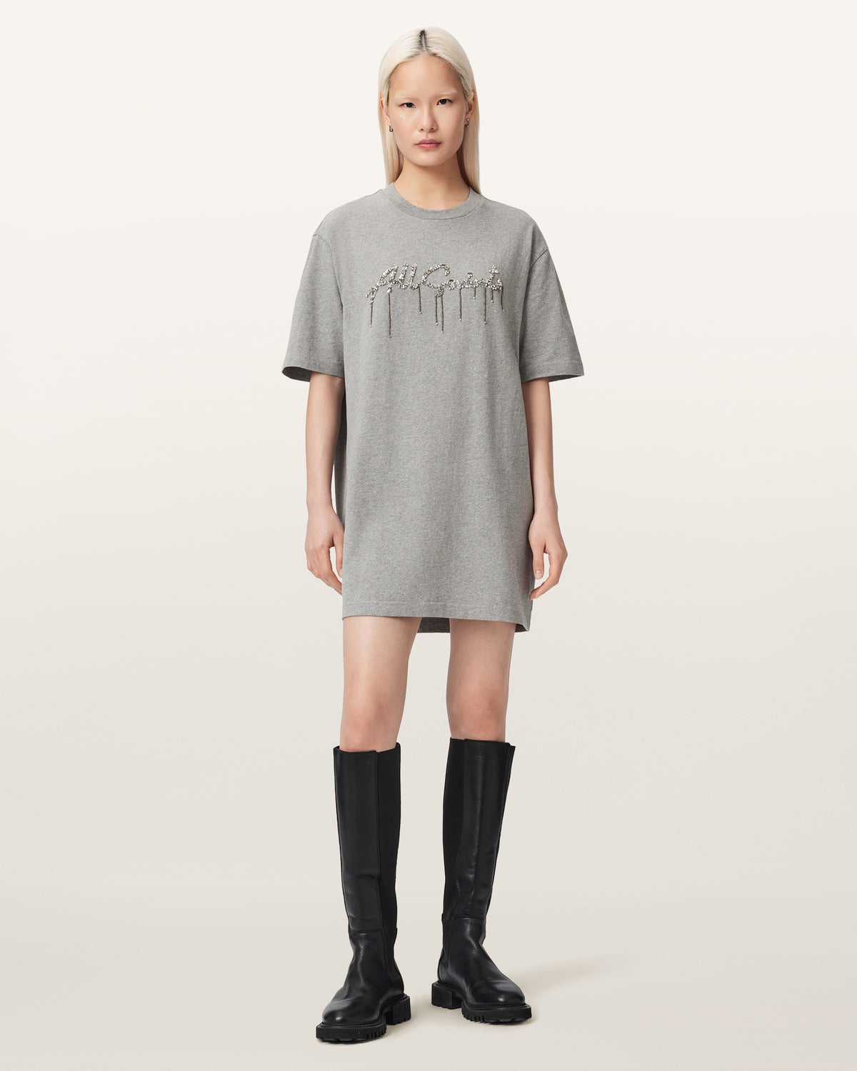 Chains Embellished T-Shirt Mini Dress