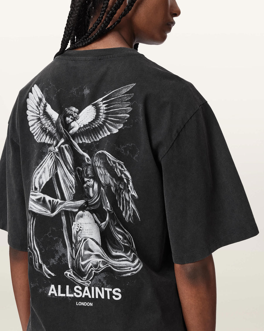 Seraph Amelie Oversized Graphic T-Shirt Washed Black