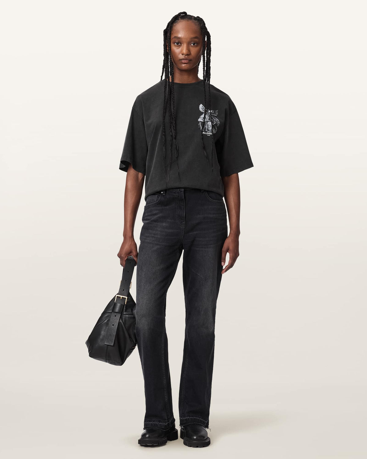 Seraph Amelie Oversized Graphic T-Shirt Washed Black