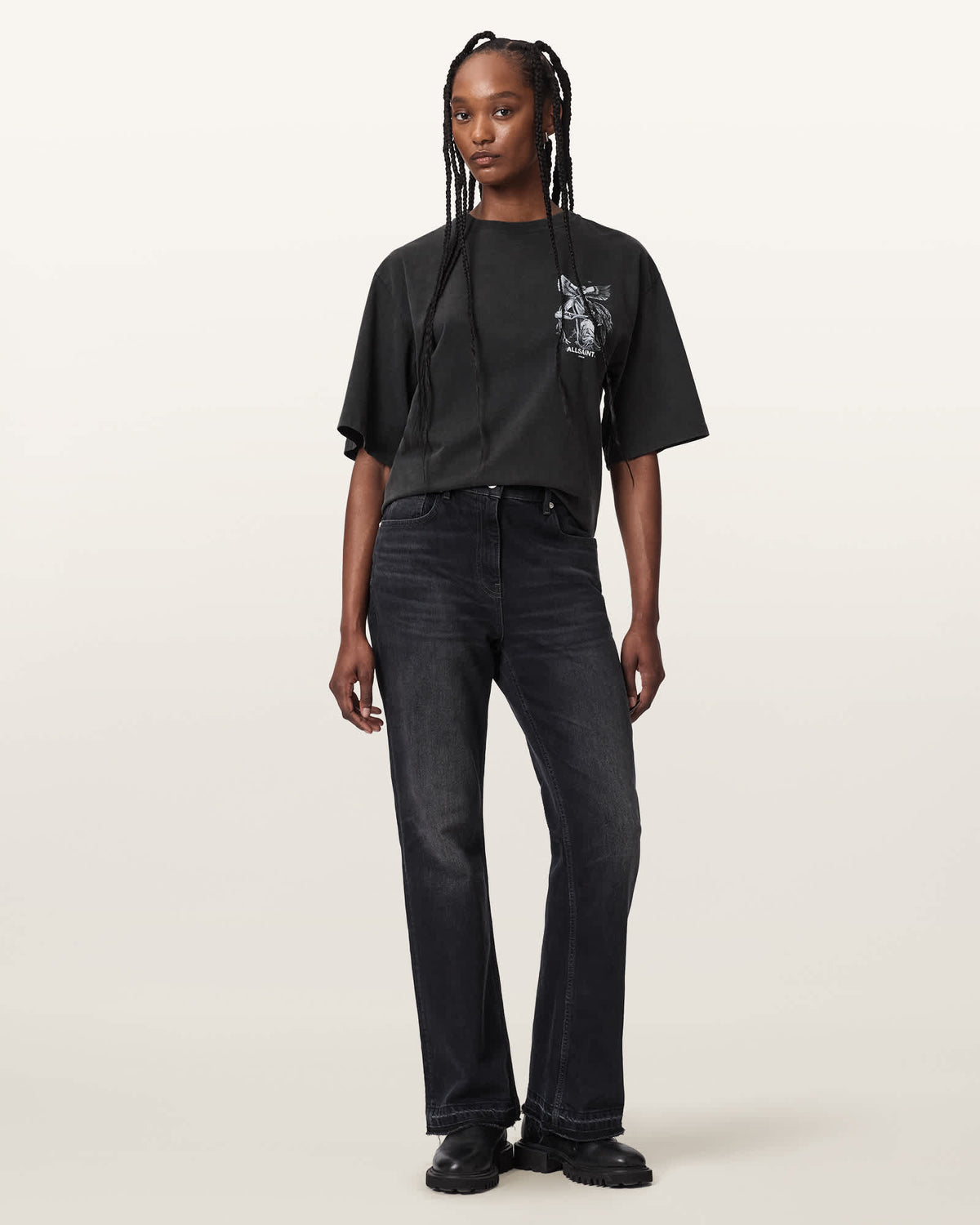 Seraph Amelie Oversized Graphic T-Shirt Washed Black