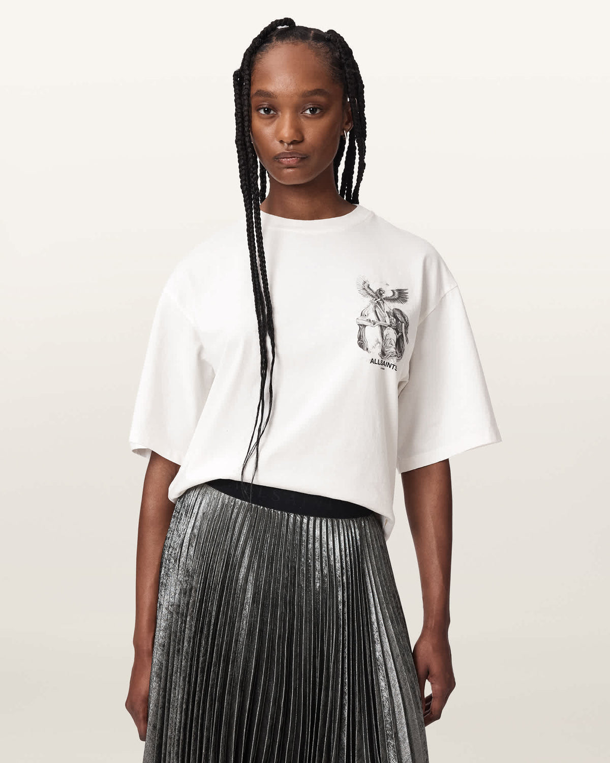 Seraph Amelie Oversized Graphic T-Shirt Chalk White