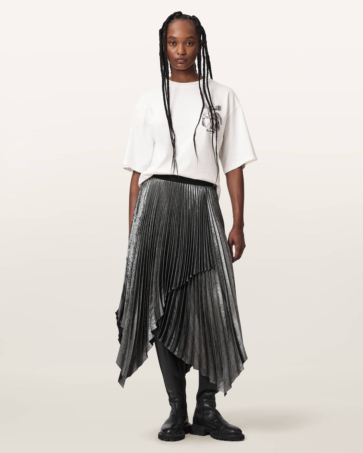 Seraph Amelie Oversized Graphic T-Shirt Chalk White