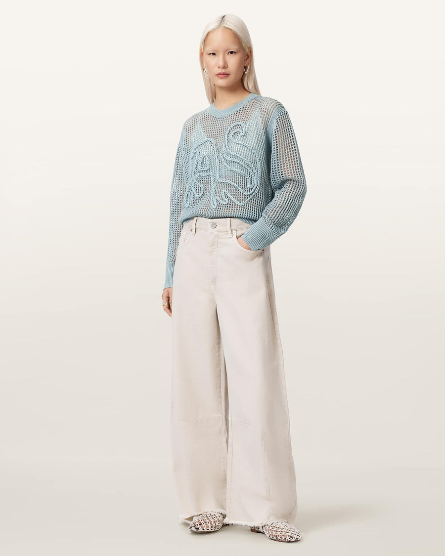 Raelyn Relaxed Fit Open Stitch Jumper QUARRY BLUE