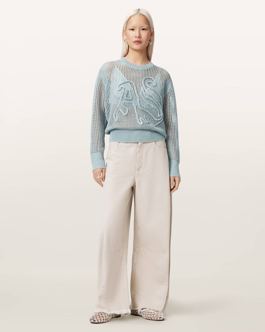Raelyn Relaxed Fit Open Stitch Jumper QUARRY BLUE