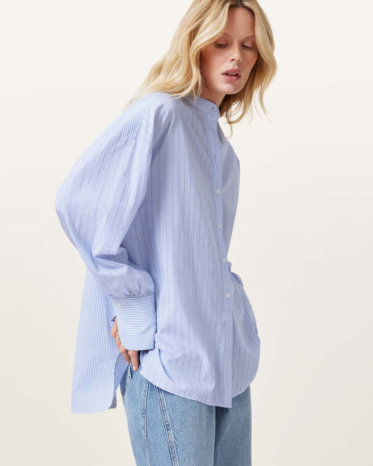 Ana Striped Shirt PASTEL BLUE