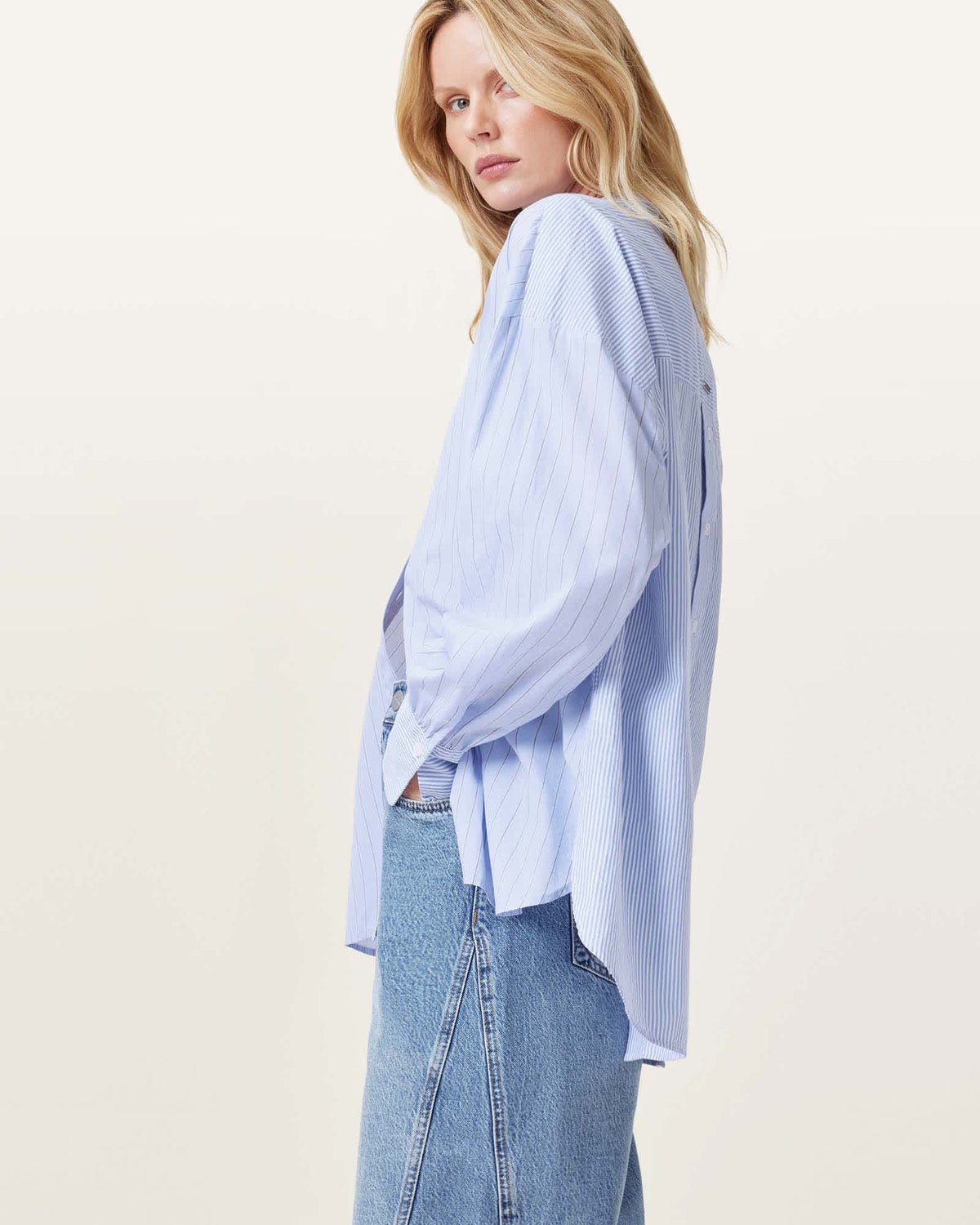 Ana Striped Shirt PASTEL BLUE