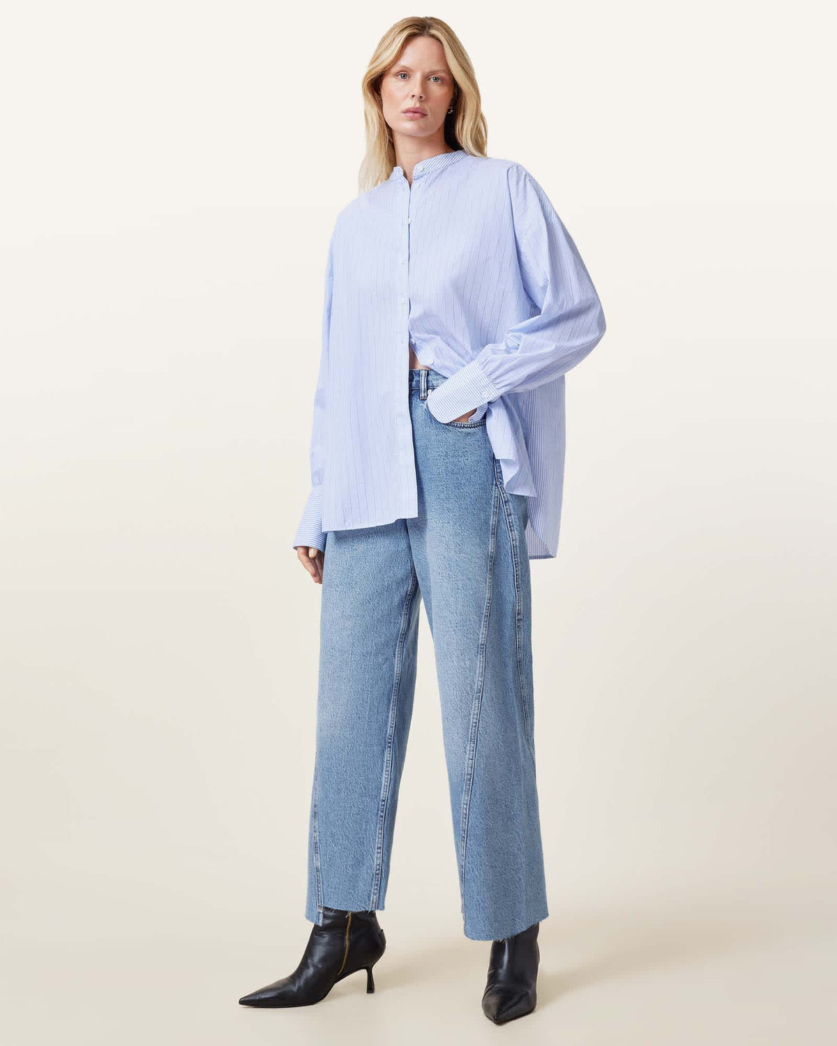 Ana Striped Shirt PASTEL BLUE