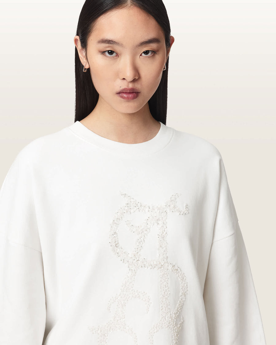 Reflex Lila Oversized Embellished Sweatshirt Optic White