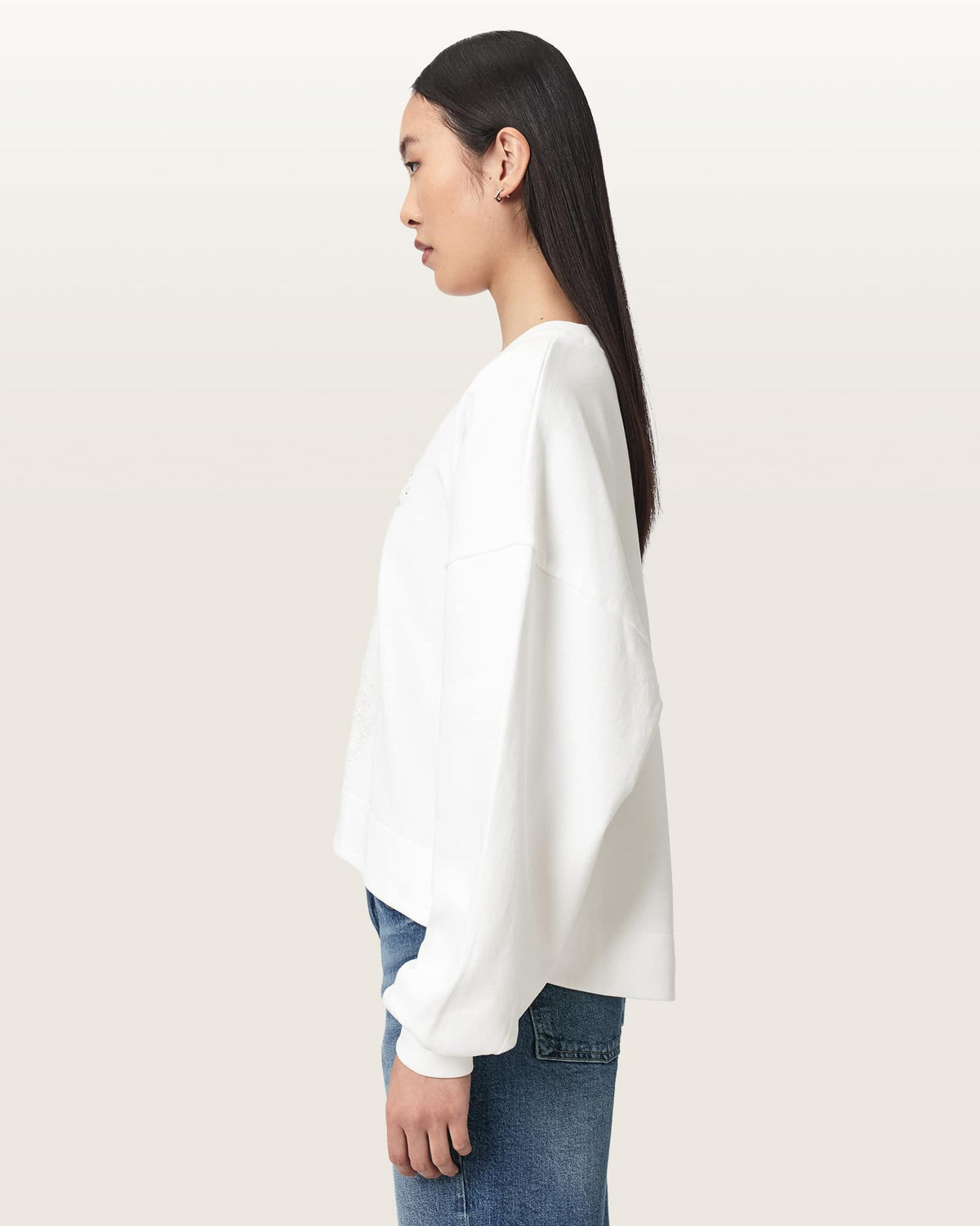 Reflex Lila Oversized Embellished Sweatshirt Optic White