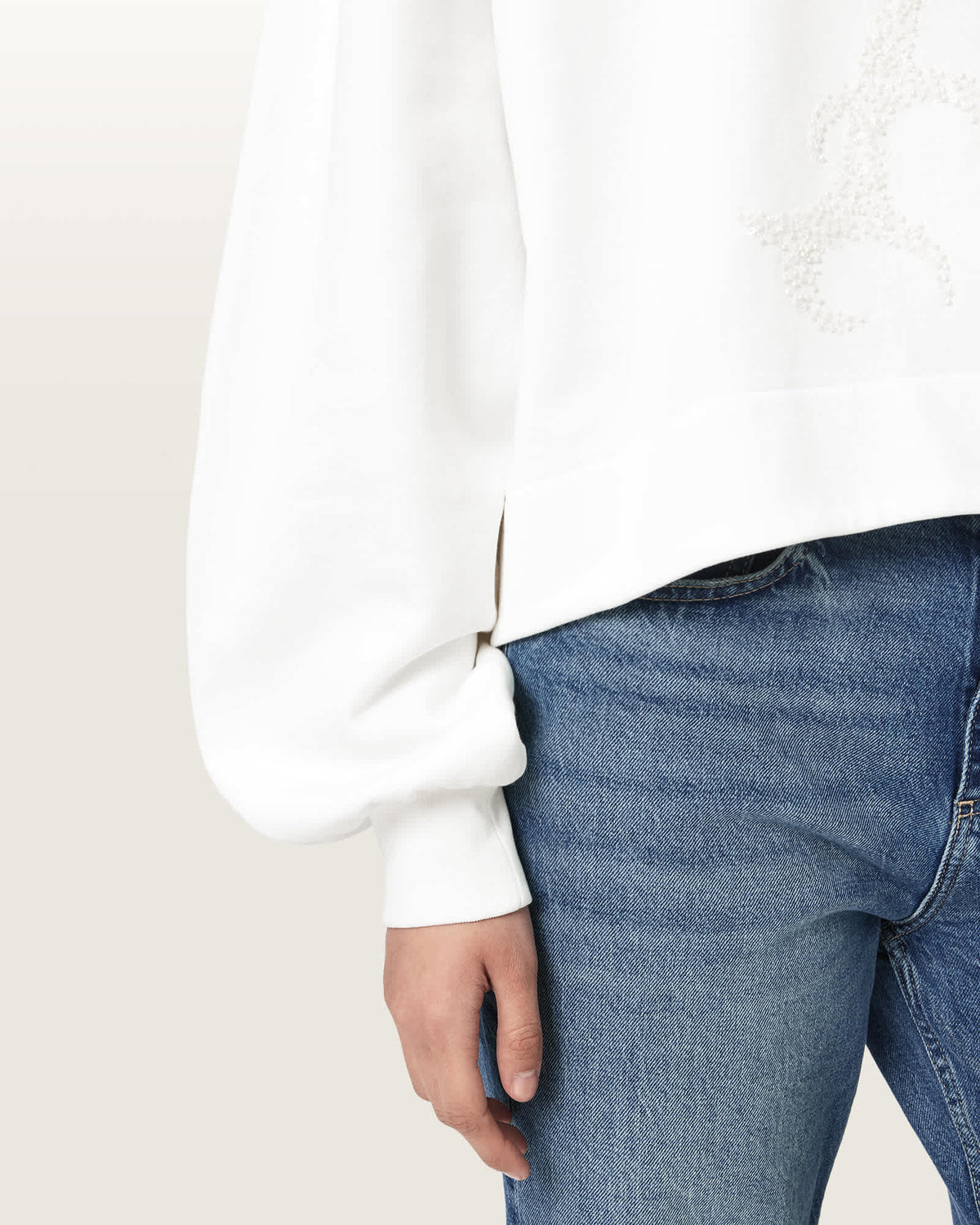 Reflex Lila Oversized Embellished Sweatshirt Optic White