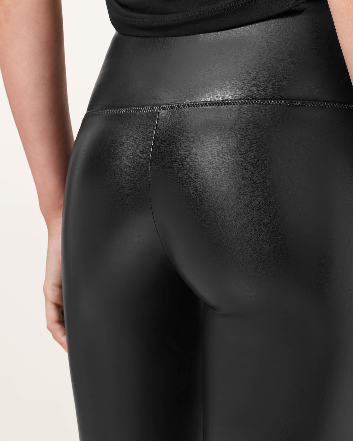 Cora High-Rise Faux Leggings Black