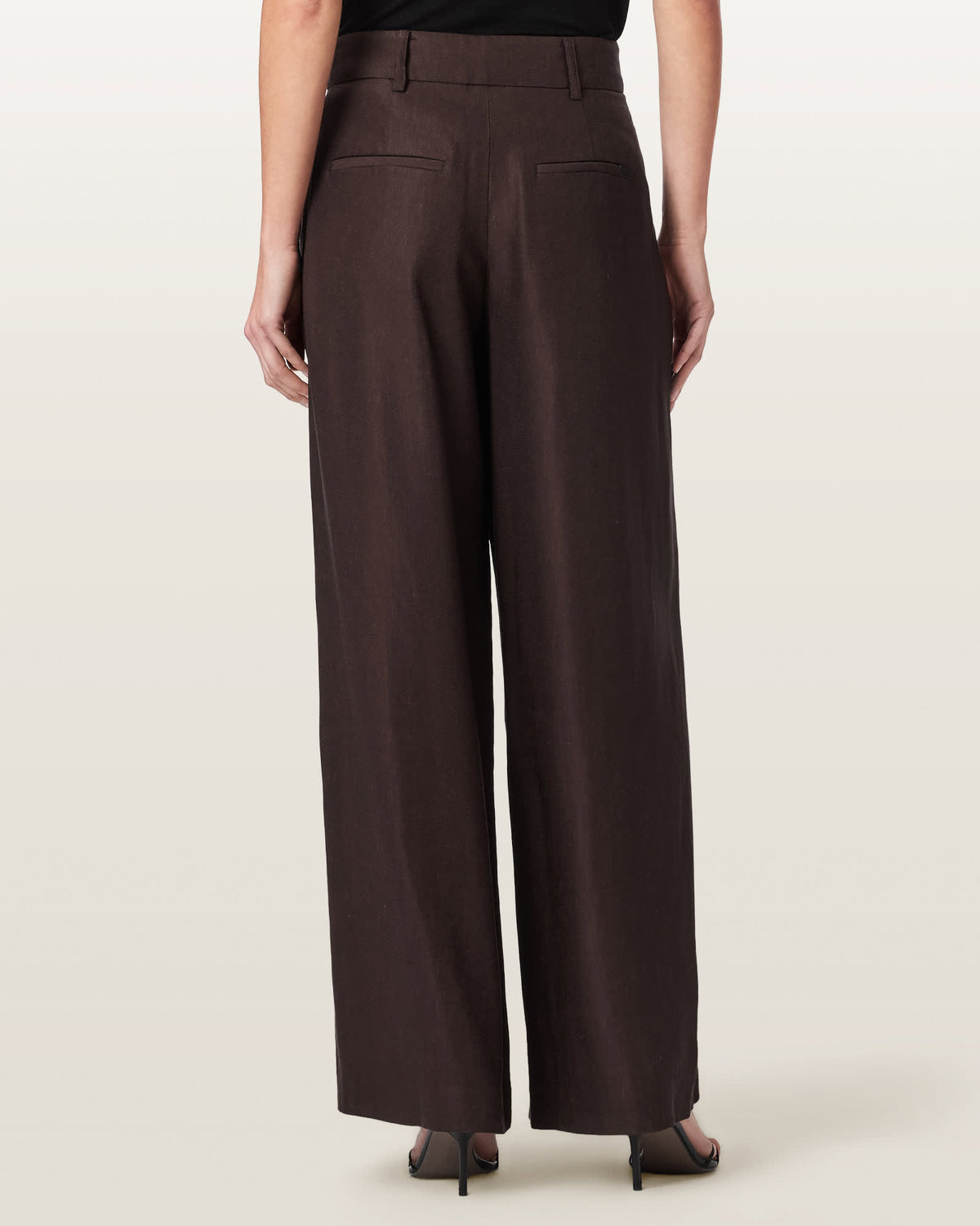 Charley Relaxed Fit Linen Blend Trousers Bitter Brown