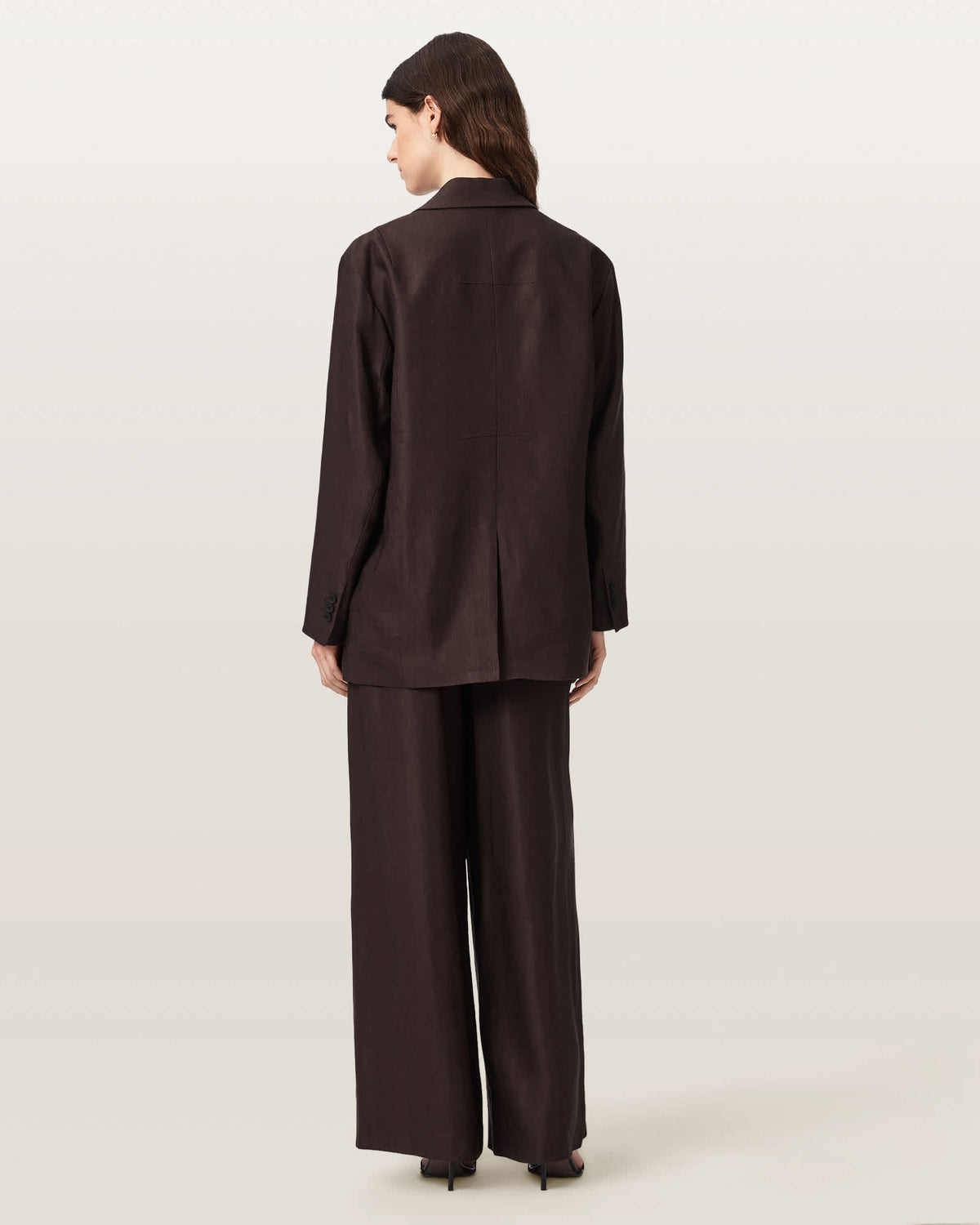 Charley Relaxed Fit Linen Blend Trousers Bitter Brown