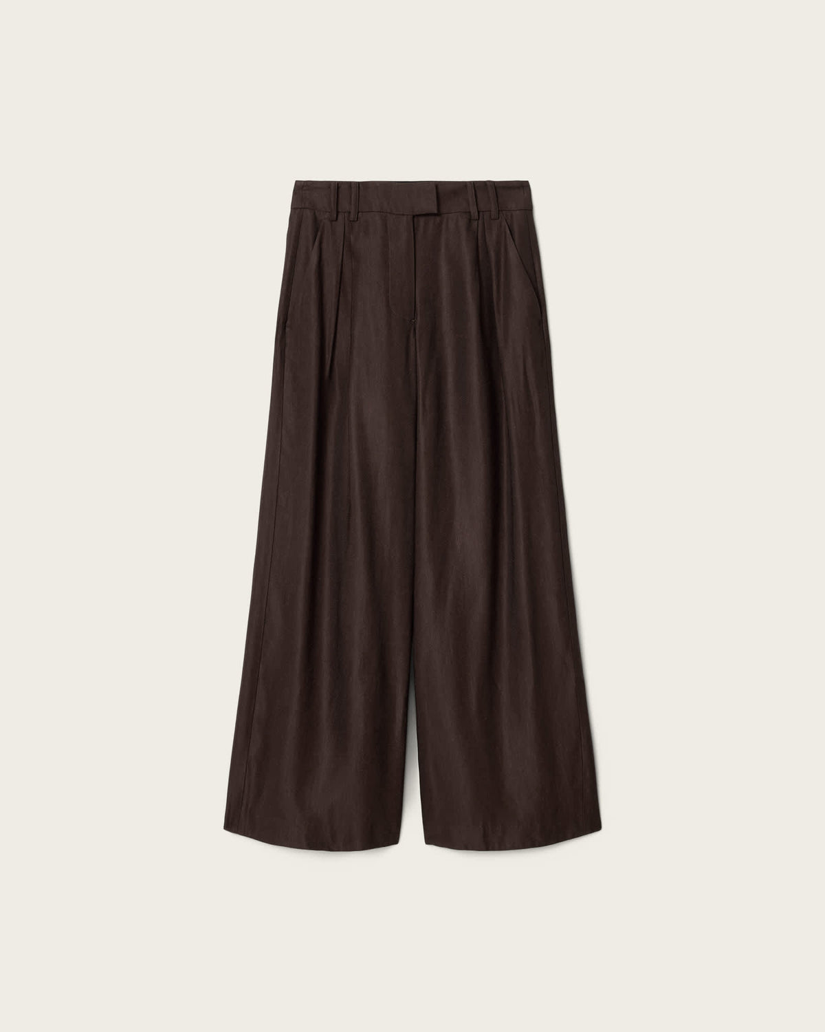 Charley Relaxed Fit Linen Blend Trousers Bitter Brown