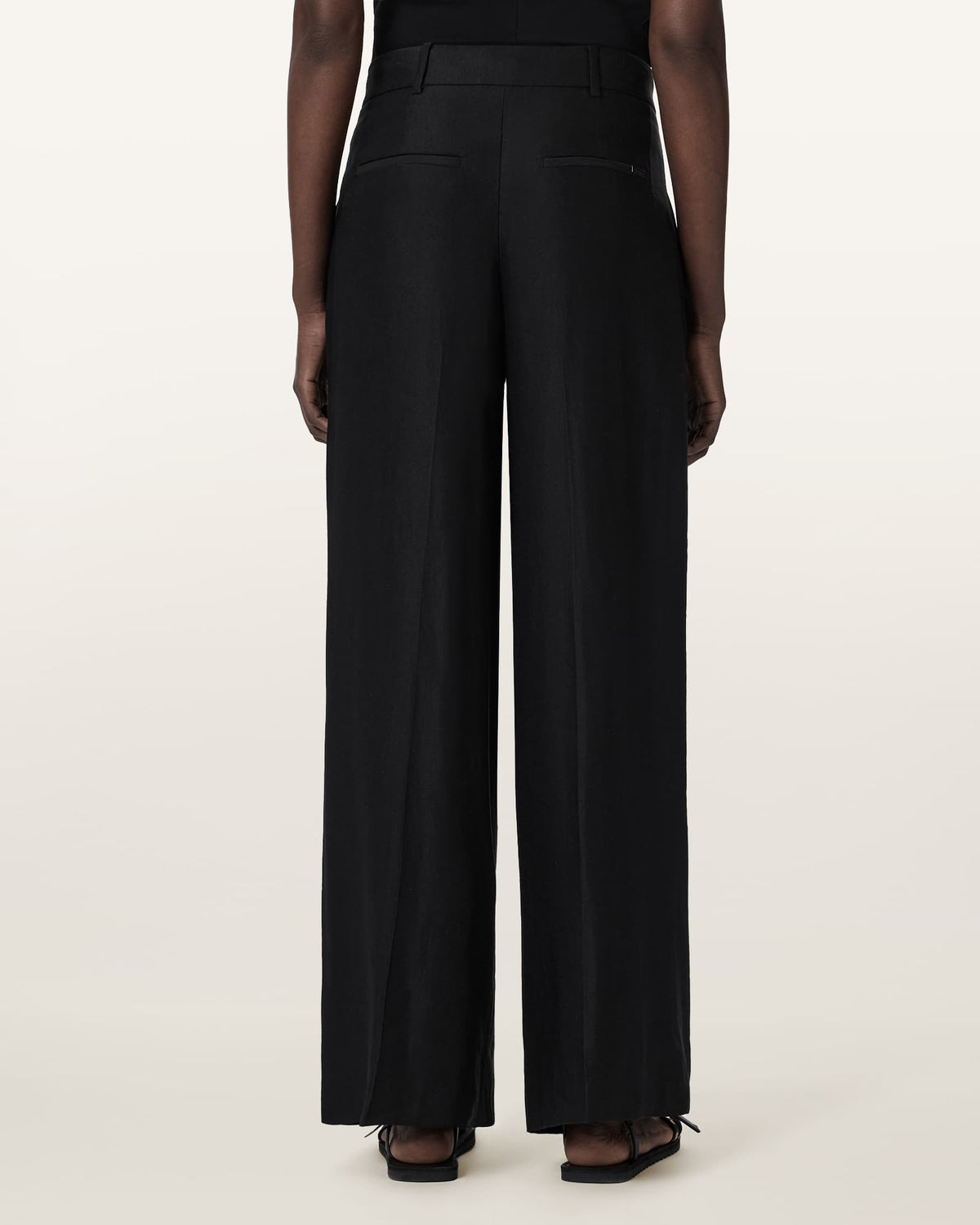 Charley Relaxed Fit Linen Blend Trousers Black