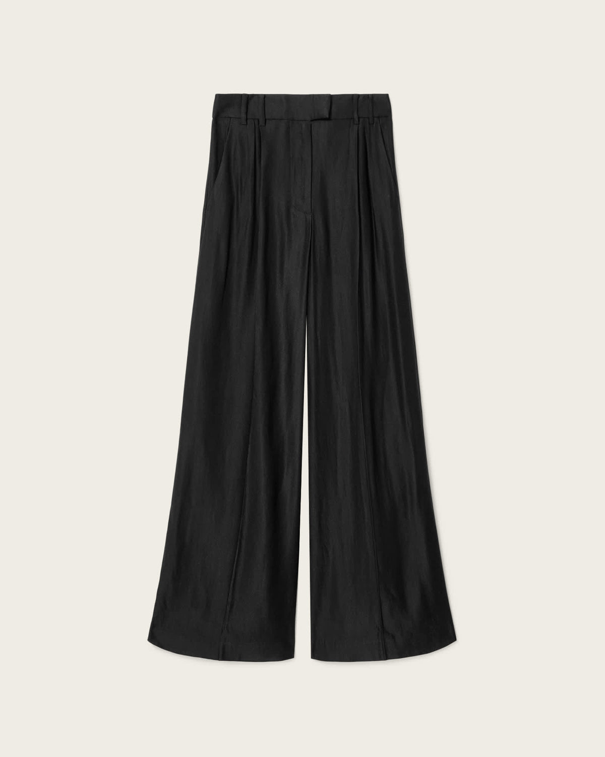 Charley Relaxed Fit Linen Blend Trousers Black