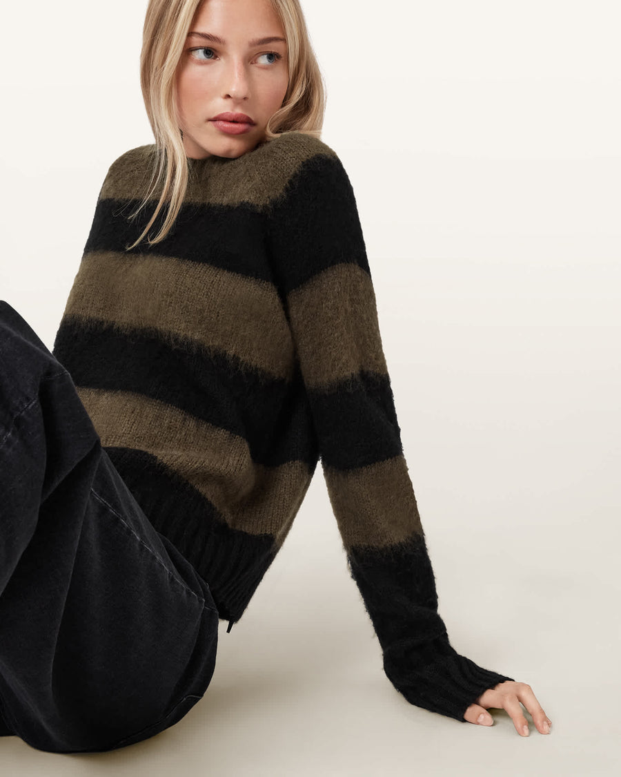Lou Striped Jumper Black/Green