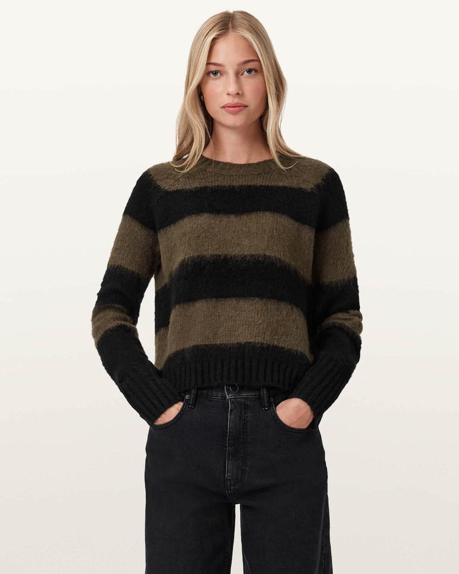 Lou Striped Jumper Black/Green