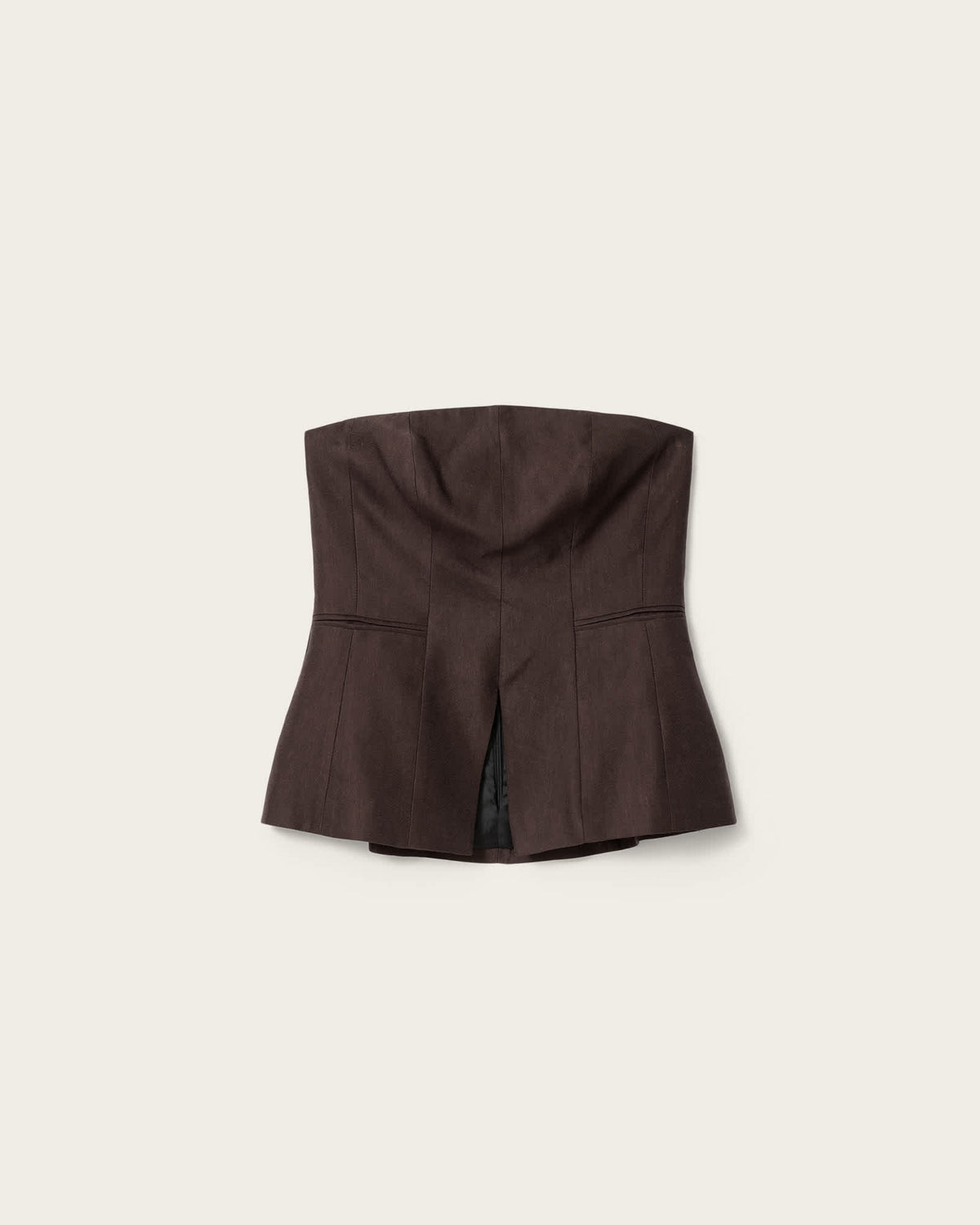 Charley Bodycon Fit Linen Blend Bodice Bitter Brown