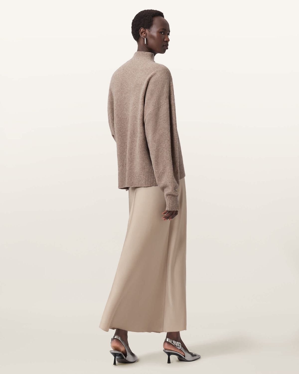 Alexia Gathered Maxi Skirt TAUPE GREY