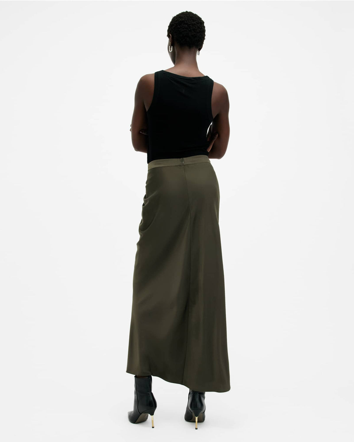 Alexia Gathered Maxi Skirt TARMAC GREEN