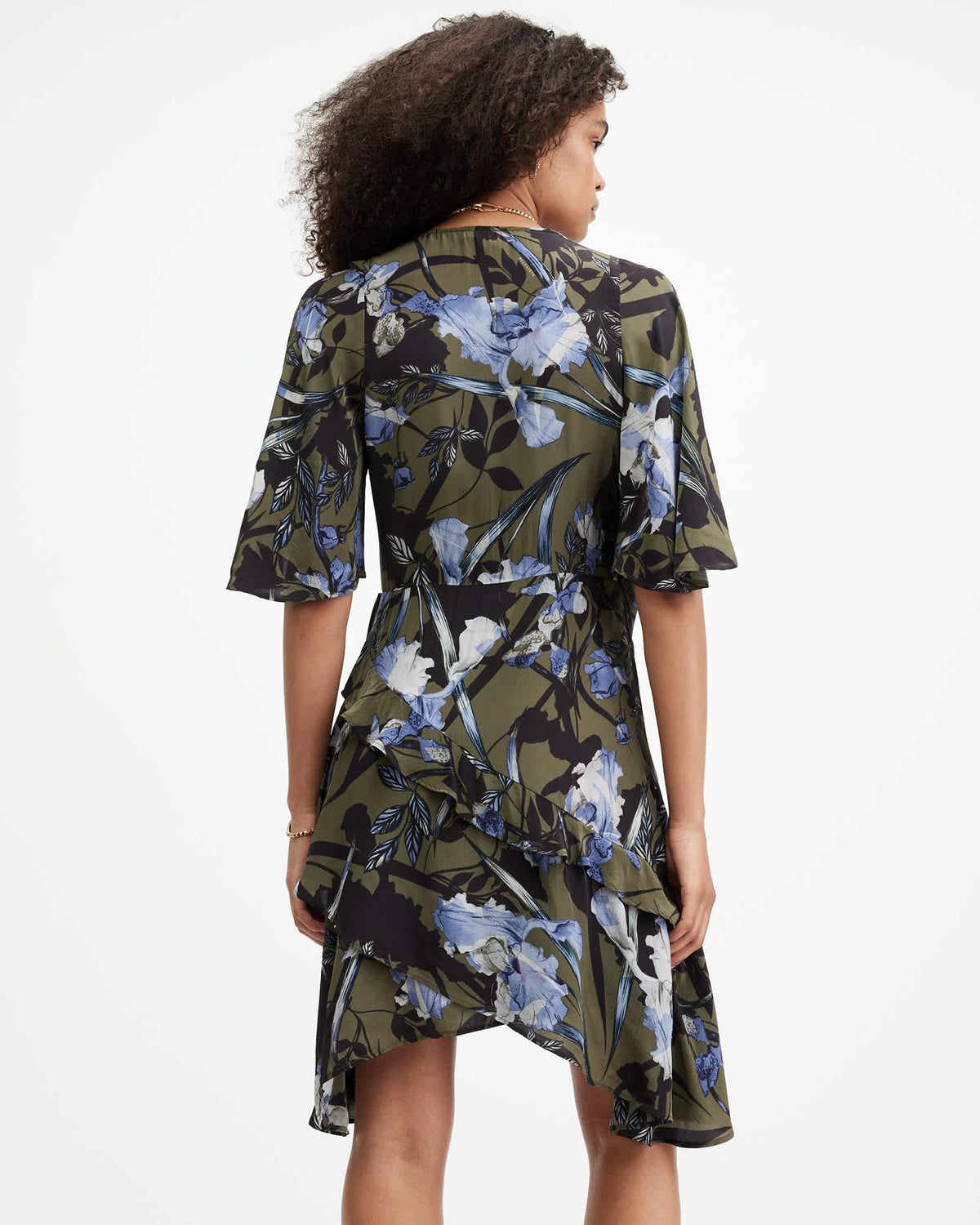Meagan Batu Wrap Over Mini Dress DEEP KHAKI GREEN