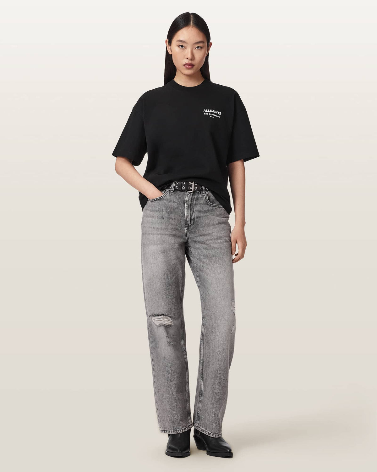 Eliana Etta Oversized Graphic T-Shirt Black