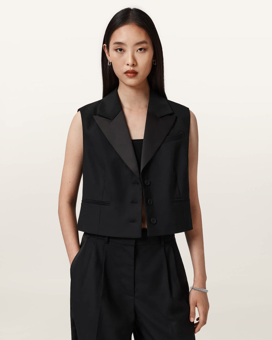 Noa Single Breasted Waistcoat Black