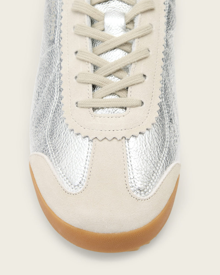 Kenny Leather Runner Trainers Silver