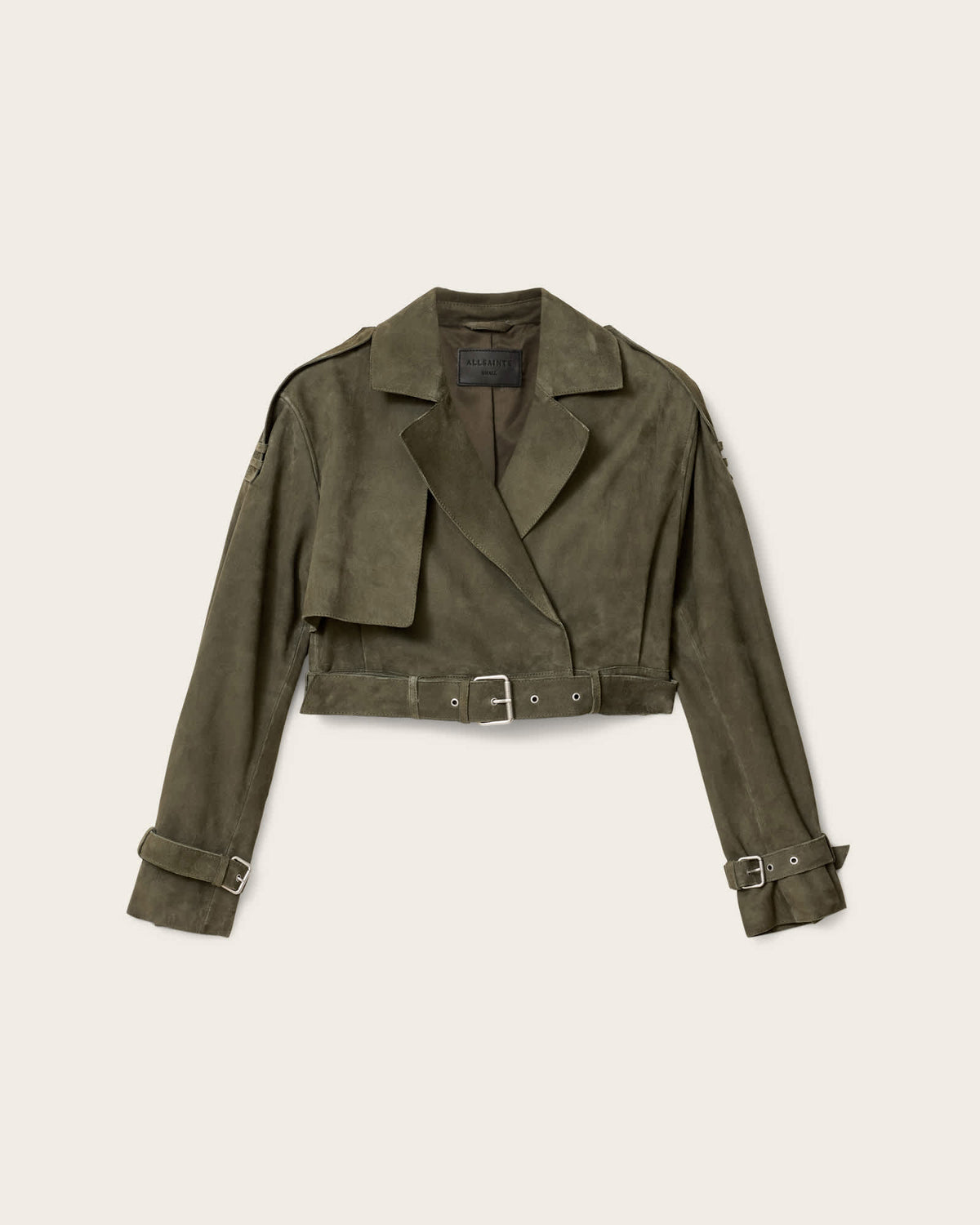 Ophelia Cropped Suede Jacket CALEDONE GREEN