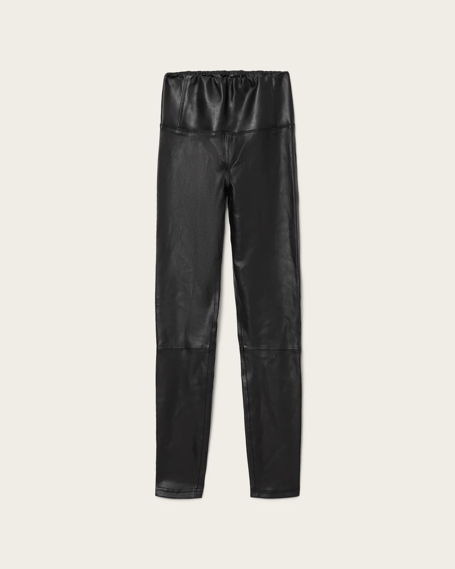 Cora Leather Stretch Leggings Black