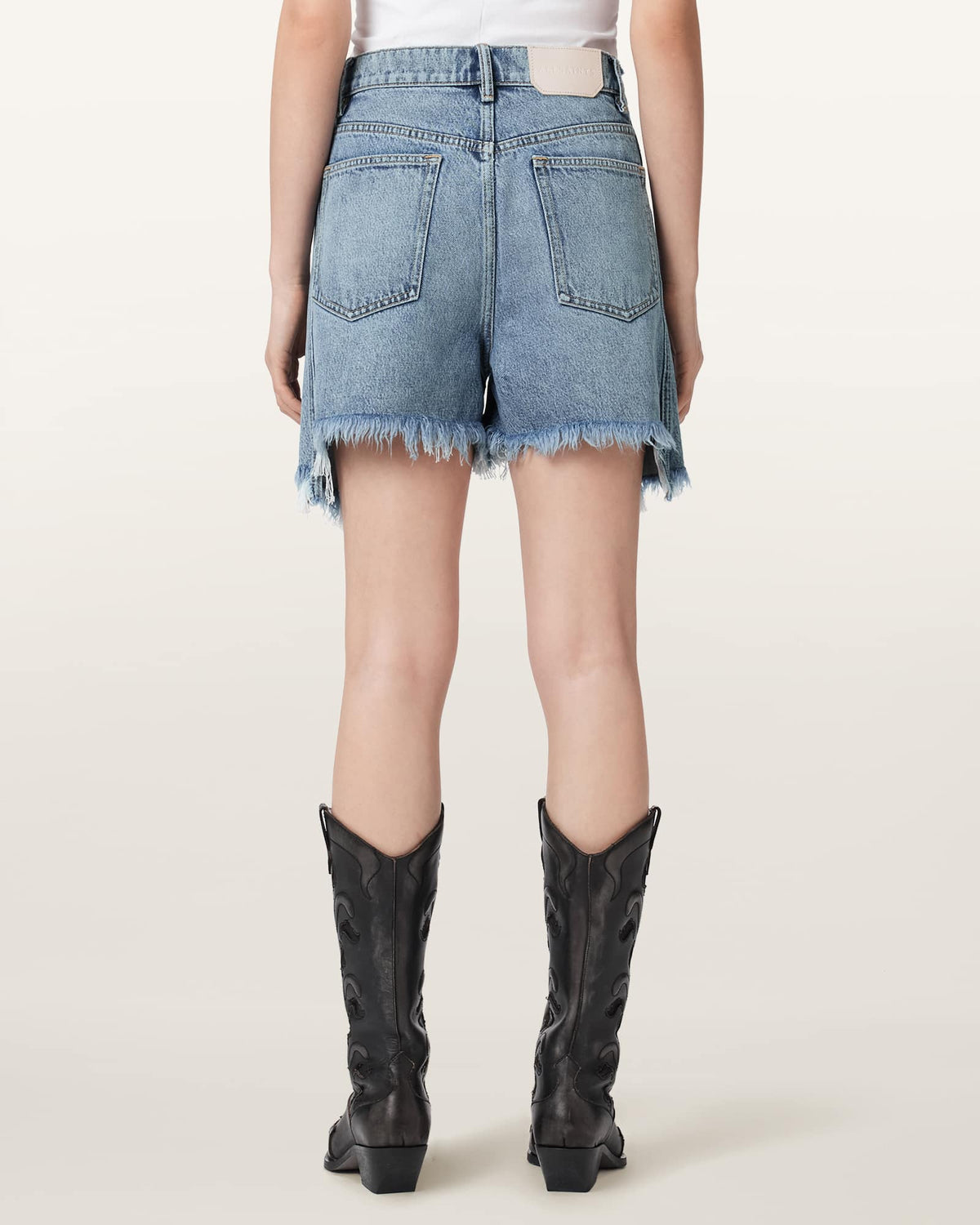 Frankie Studded Denim Shorts Vintage Indigo