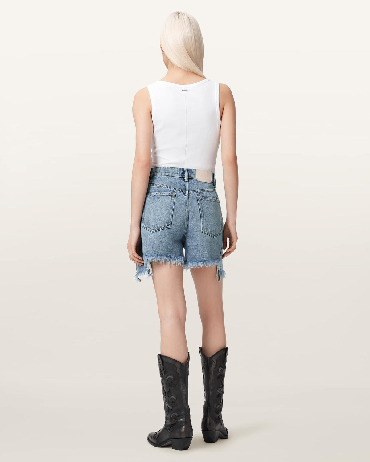 Frankie Studded Denim Shorts Vintage Indigo
