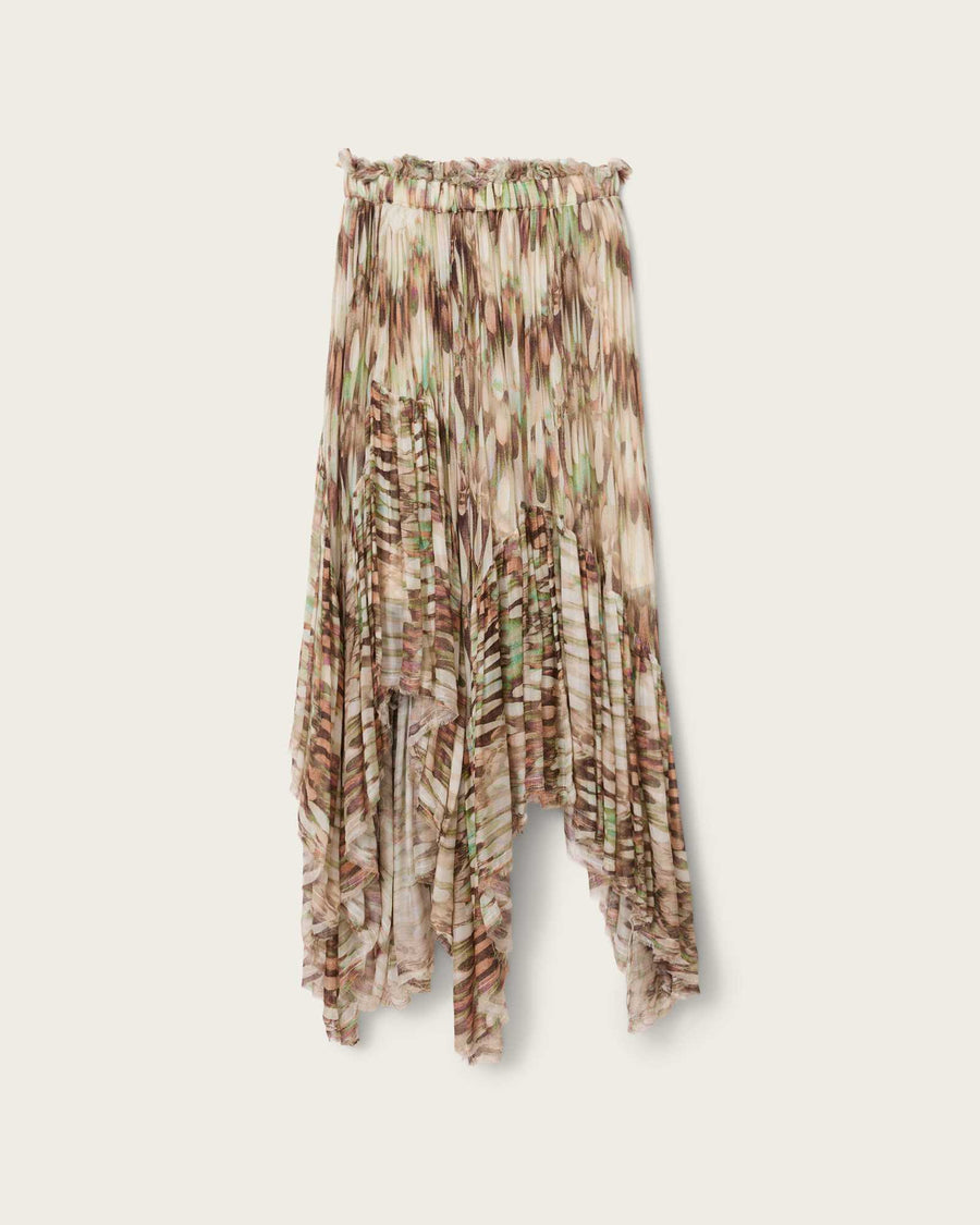 Danae Asymmetric Tiered Midi Skirt OCEANO SOFT PINK