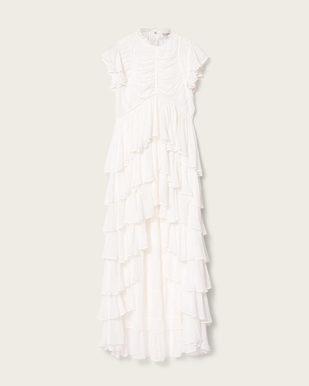 Shaela Ruffled Maxi Dress Optic White