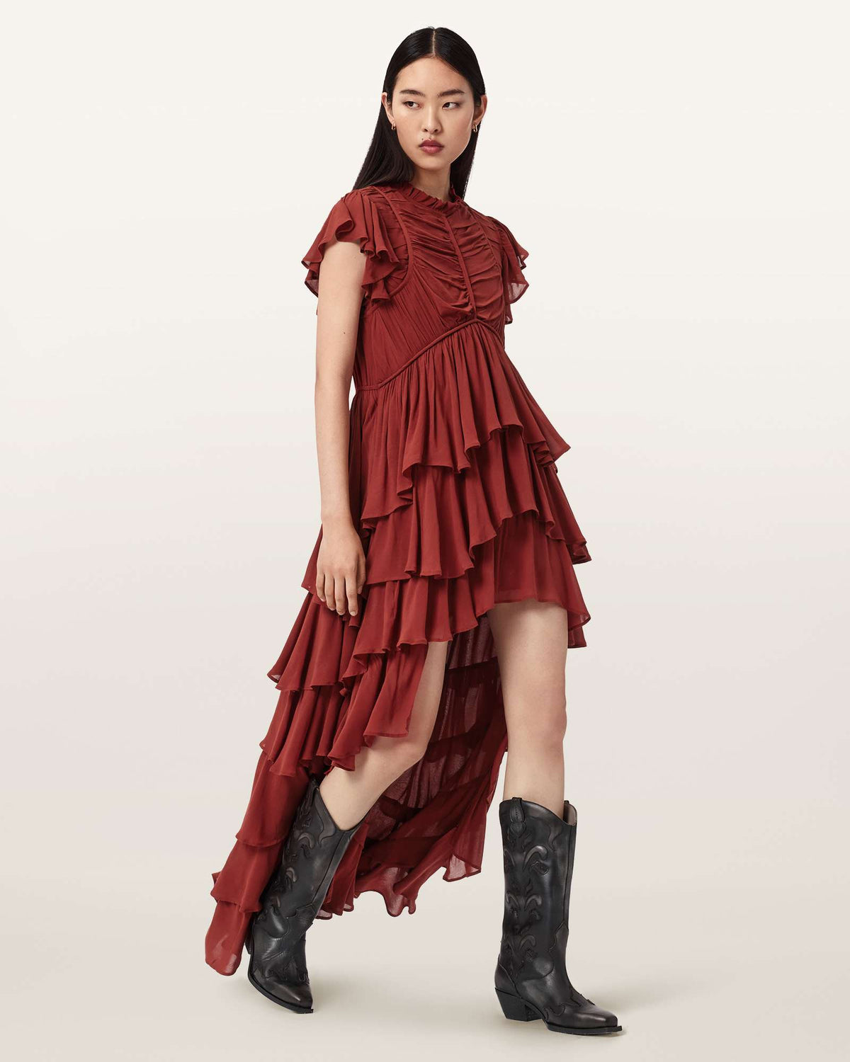 Shaela Ruffled Maxi Dress PAPRIKA RED